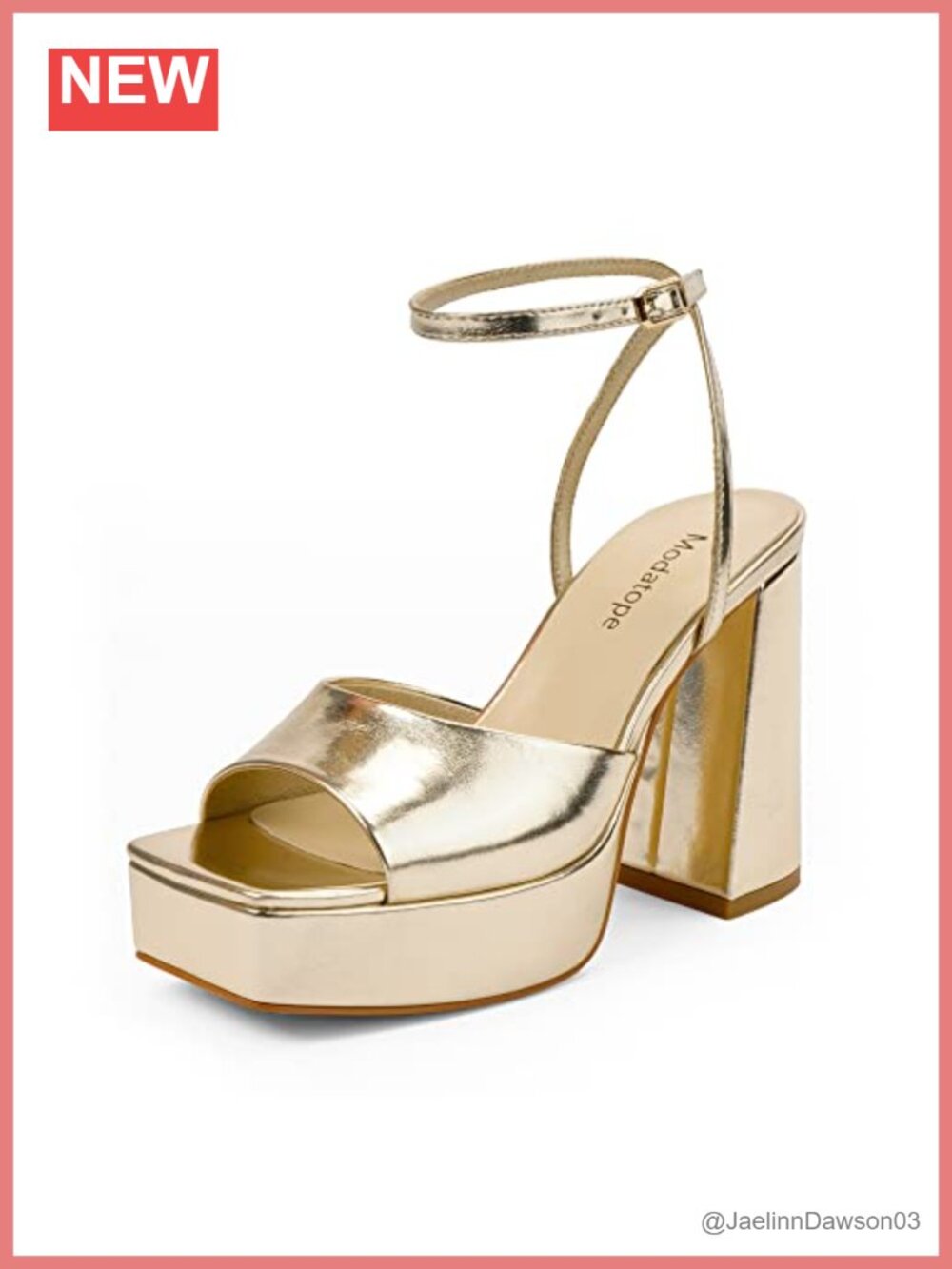 Women's Platform Heels Chunky Open Toe Ankle Strap PU Leather Sandals